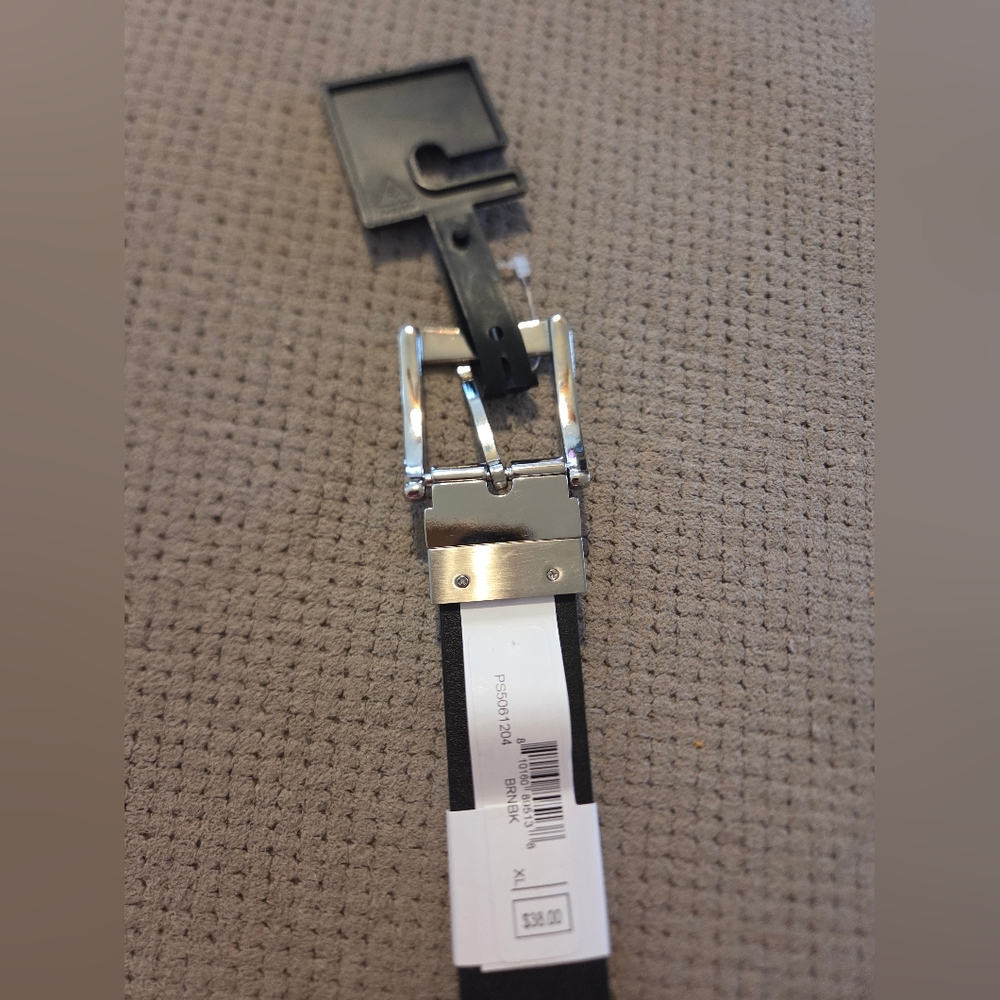New Nike Reversible Men's Black & Brown XL 42-44 silver texture belt buckle - Picture 7 of 16